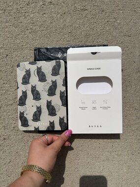 BURGA Gray Cat Print Kindle Case - Gray